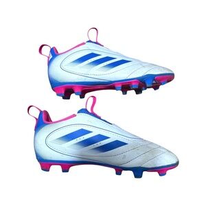 Adidas Girls Soccer Cleats | Size 12K | White, Blue & Pink